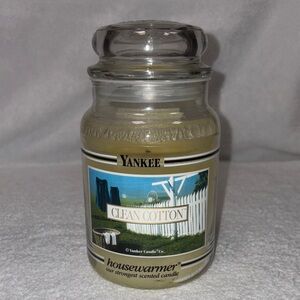 Yankee Candle black line Clean Cotton Scented 22oz Jar discontinued used